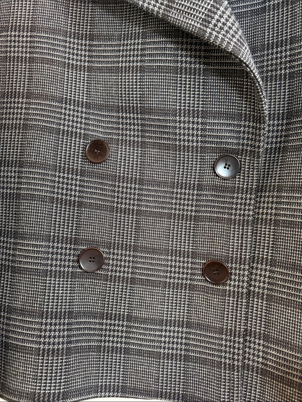 🐝 NWOT 🐝 Zara Gray Plaid Double-Breasted Pea Coat - Picture 5 of 6